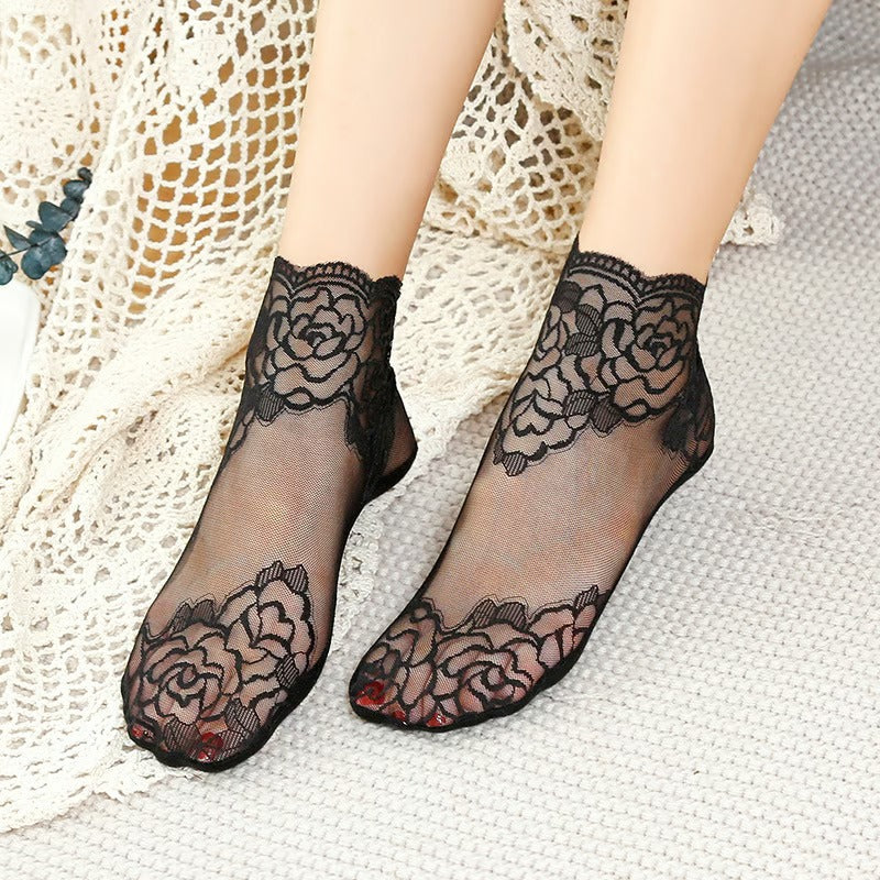 Rose Lace Socks 2 Pairs